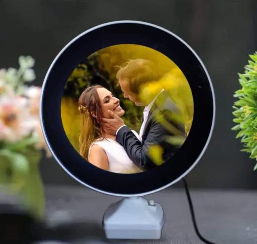 Magic Mirror Photo Frame with Light Photos Gift Personalized Customized Frames for Valentines Day Gifts, Anniversary, Birthday and Home Decor.