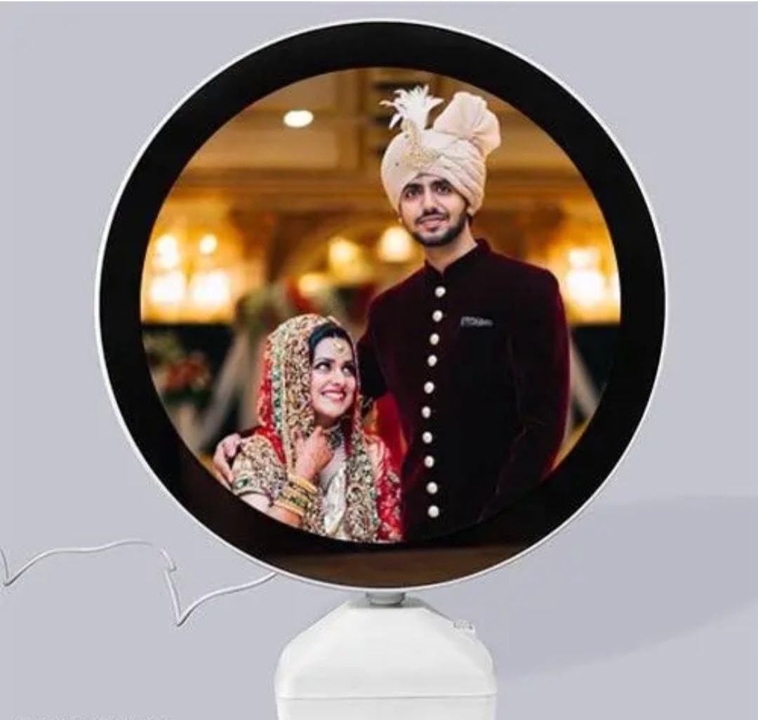 Magic Mirror Photo Frame with Light Photos Gift Personalized Customized Frames for Valentines Day Gifts, Anniversary, Birthday and Home Decor.