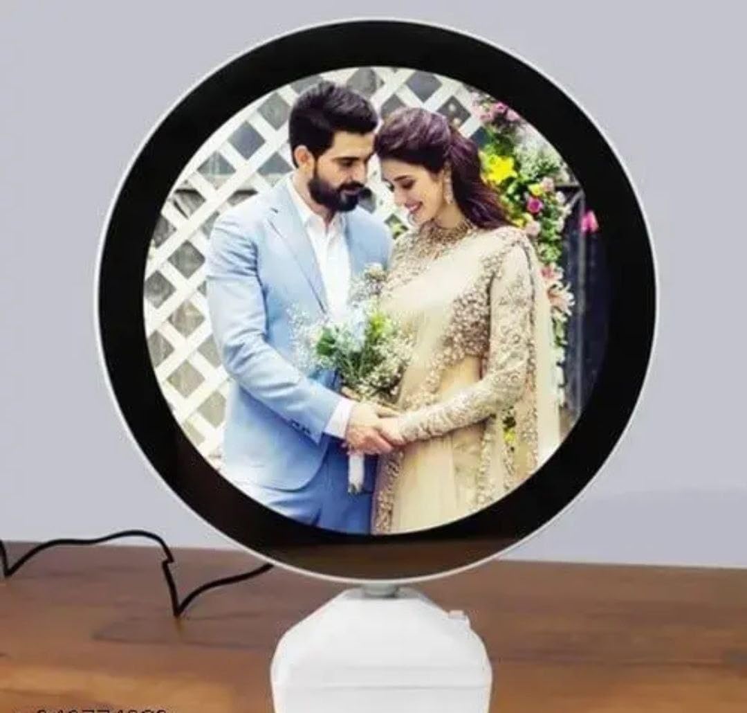 Magic Mirror Photo Frame with Light Photos Gift Personalized Customized Frames for Valentines Day Gifts, Anniversary, Birthday and Home Decor.