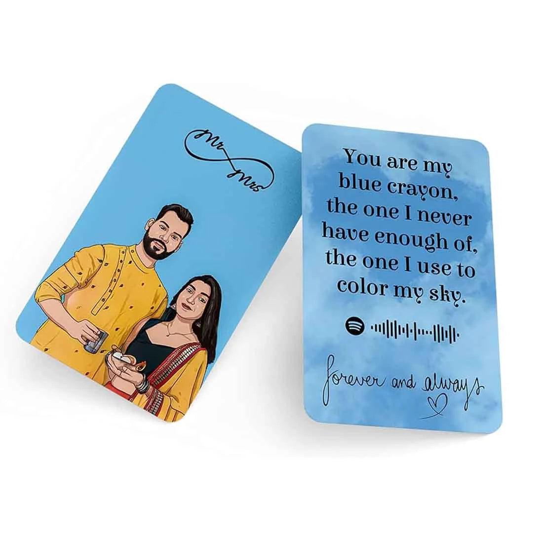 Customized Wallet Card - Your Photo, Illustration Or Bitmoji, Message, Spotify Song Code Backside Best For Special Occasion Gift For Loved One For Thanksgiving (Your Upload)