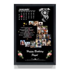 Personalised Moon Collage photo Frames for Wall Decor as Birthday Gifts, Anniversary, Wedding Gifts for Friends, Couples and Parents 20 Photos Black or white Frame), wood -Size (12 * 18 Inch)